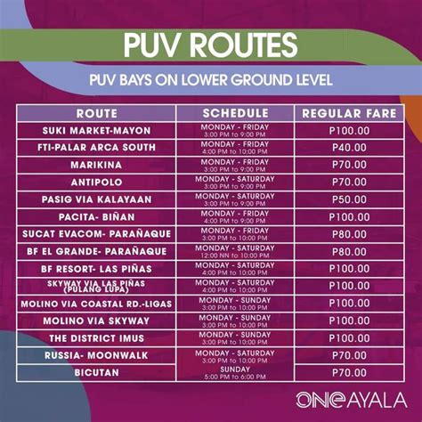 uv express terminal near me schedule|PUV and UV Express Routes at One Ayala Terminal .